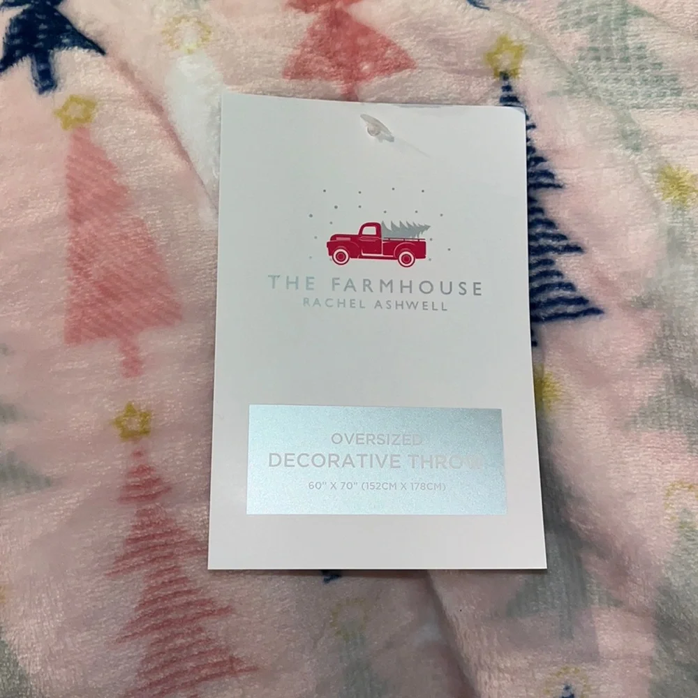 Pink Christmas Plush Throw